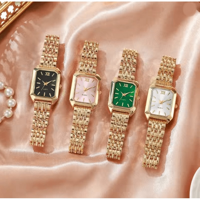 Rectangle Womens Quartz Watch Elegant Luxury Analog Style 0