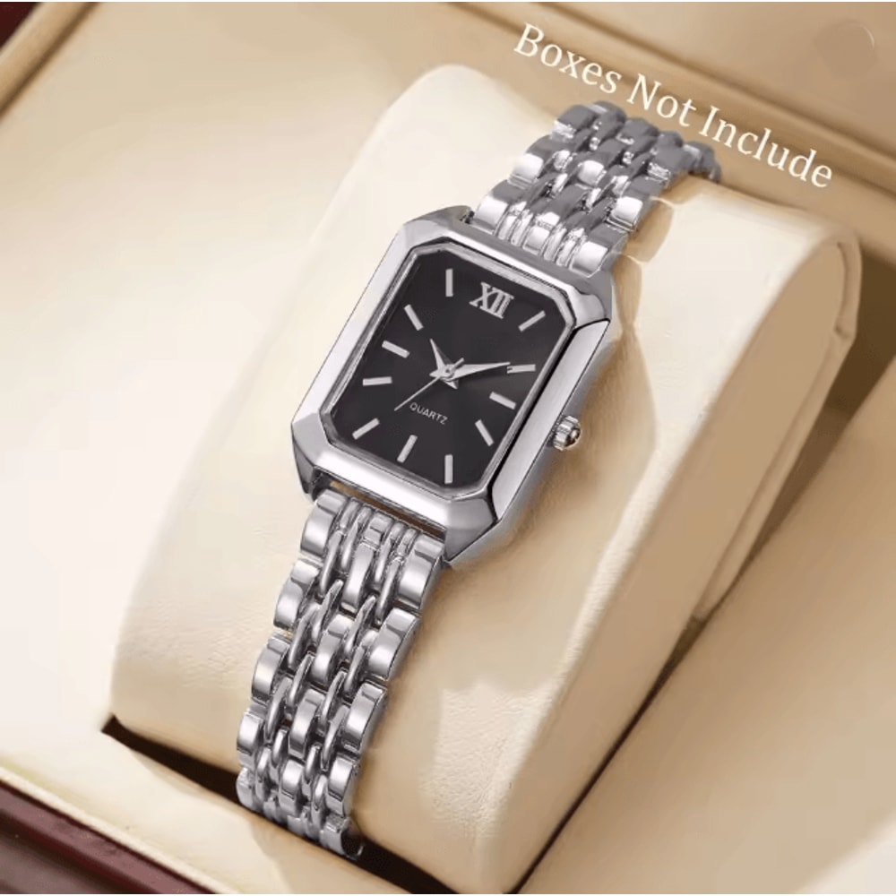 Rectangle Womens Quartz Watch Elegant Luxury Analog Style 12