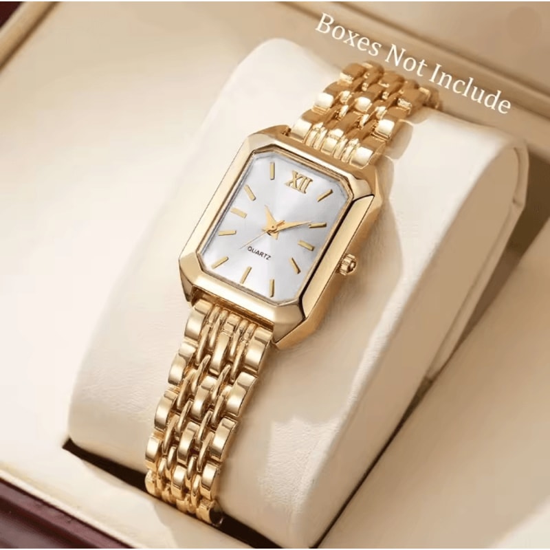 Rectangle Womens Quartz Watch Elegant Luxury Analog Style 4