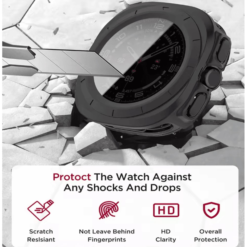 Privacy Case For Samsung Galaxy Watch Ultra 47mm Tempered Glass Cover 3
