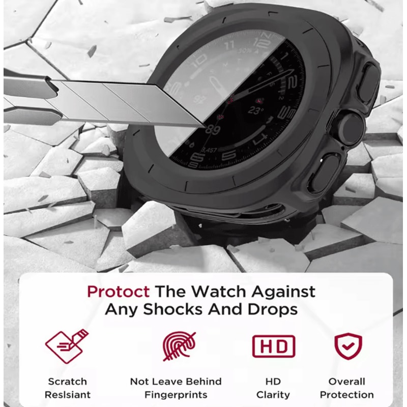 Privacy Case For Samsung Galaxy Watch Ultra 47mm Tempered Glass Cover 3