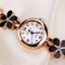 Luxury Flower Bracelet Womens Quartz Watch Rhinestone Small Dial 1
