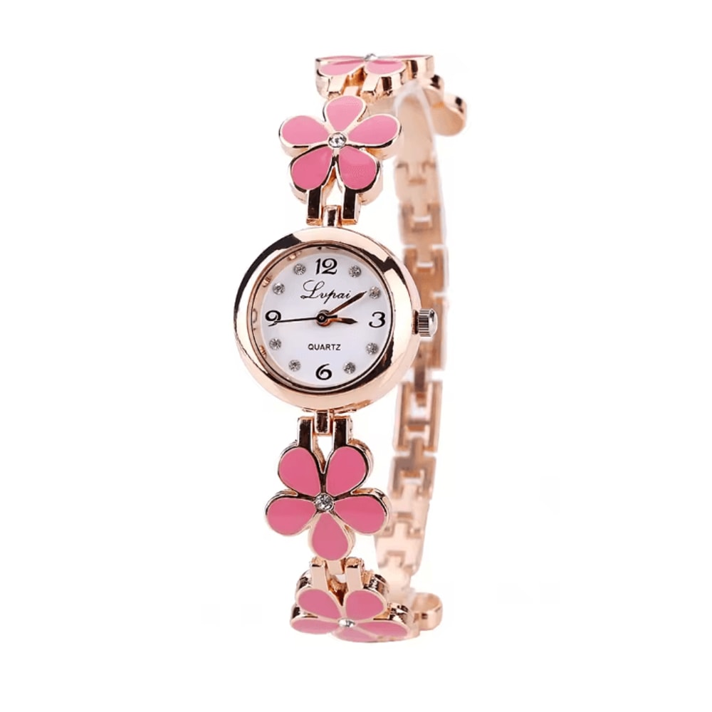 Luxury Flower Bracelet Womens Quartz Watch Rhinestone Small Dial 5