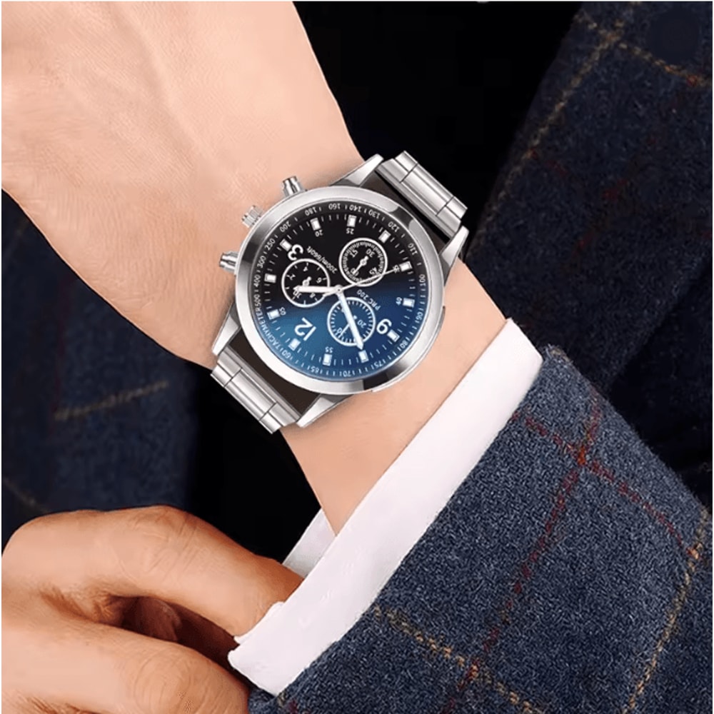 Mens Business Quartz Watch Steel Band Classic Style 3