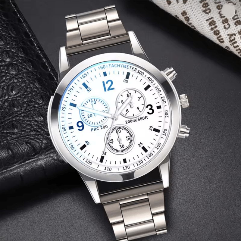 Mens Business Quartz Watch Steel Band Classic Style 7