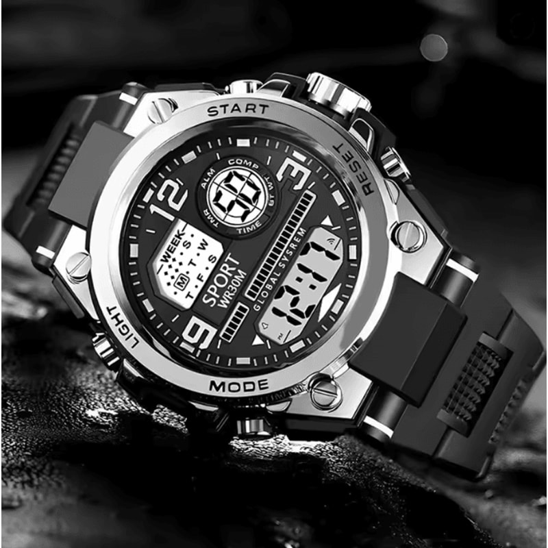 Mens Multifunction LED Sports Watch Waterproof Luminous 0
