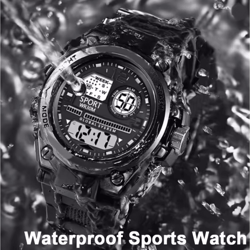 Mens Multifunction LED Sports Watch Waterproof Luminous 1