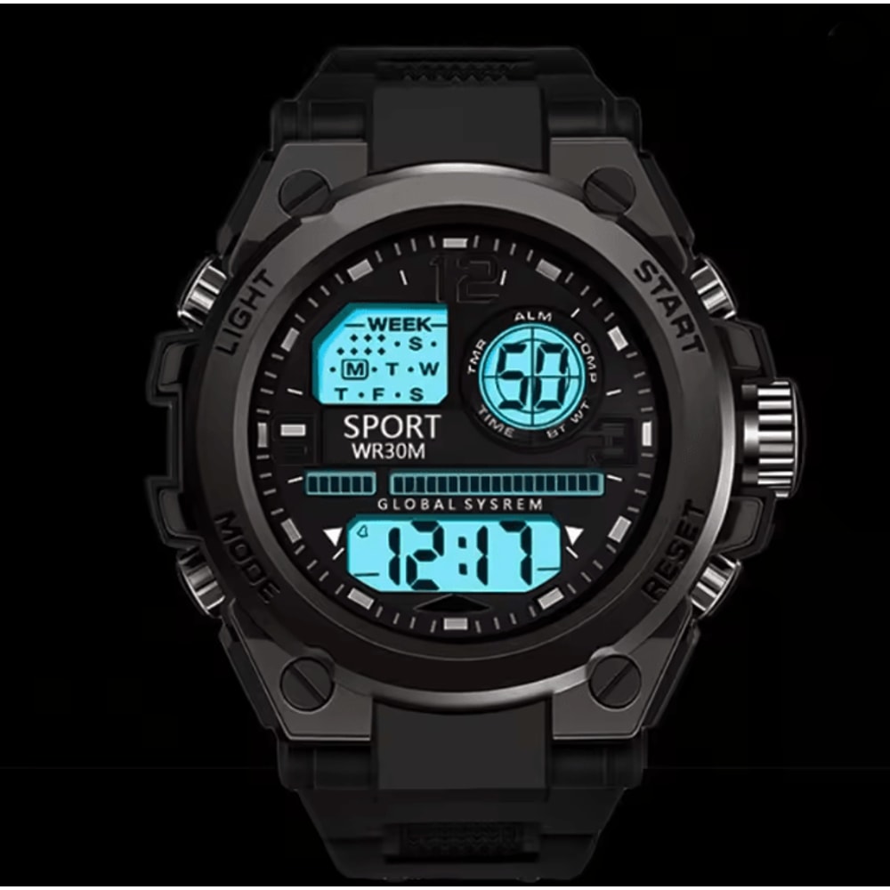 Mens Multifunction LED Sports Watch Waterproof Luminous 2