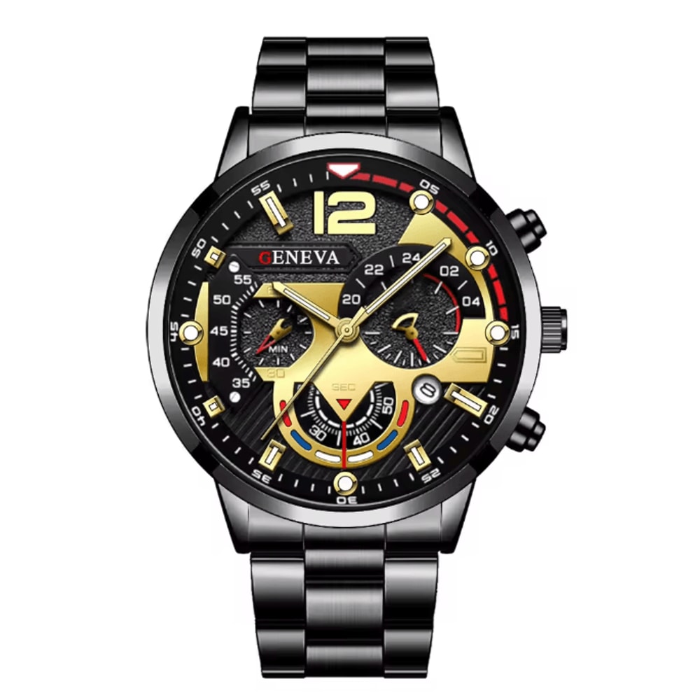 Mens Stainless Steel Quartz Watch Classic Analog Calendar 6