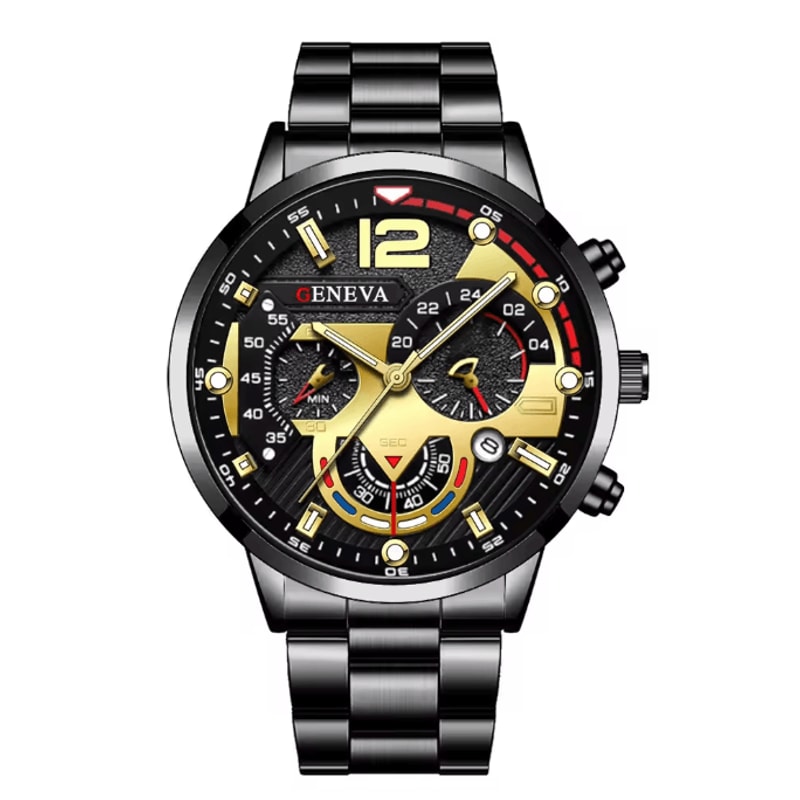 Mens Stainless Steel Quartz Watch Classic Analog Calendar 6