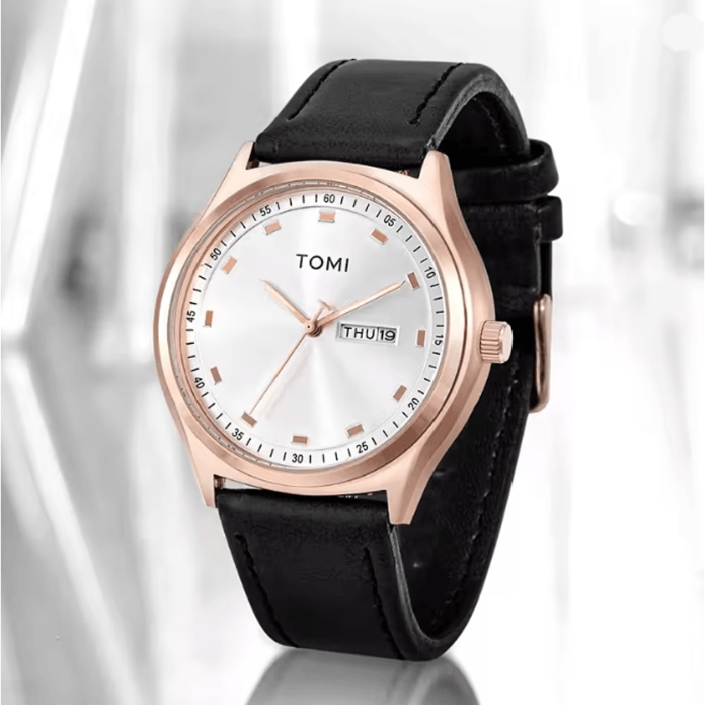 TOMI Minimalist Quartz Watch Business Casual Calendar Style 2