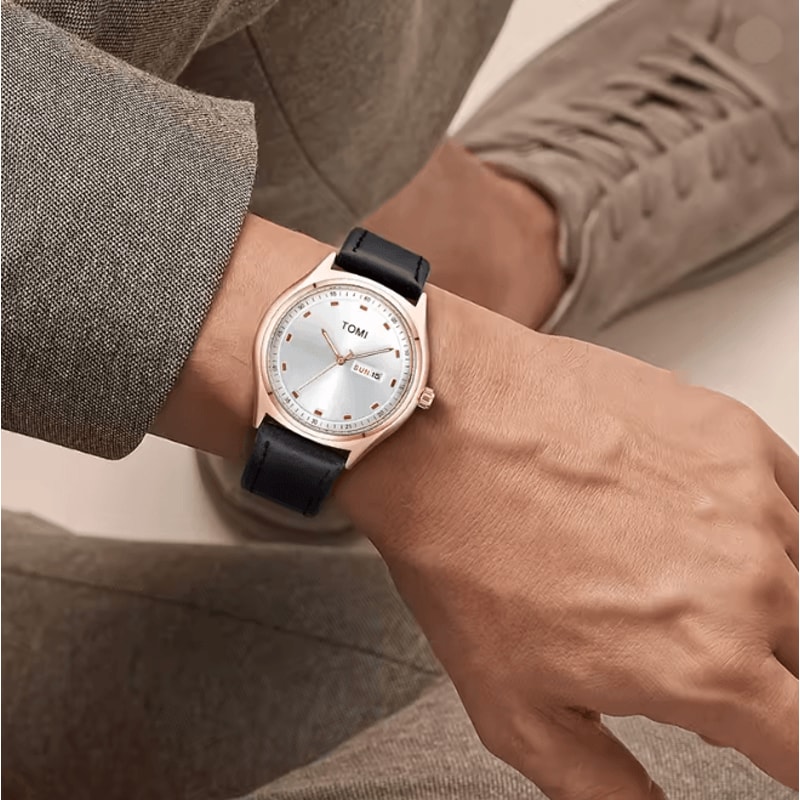 TOMI Minimalist Quartz Watch Business Casual Calendar Style 3