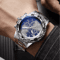 Mens Business Quartz Watch Set Arabic Dial Steel Band 3