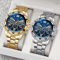 Mens Business Quartz Watch Set Arabic Dial Steel Band 4