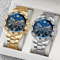 Mens Business Quartz Watch Set Arabic Dial Steel Band 2
