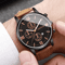 Mens Roman Dial Quartz Watch Leather Band Business Style 2