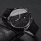Mens Roman Dial Quartz Watch Leather Band Business Style 3