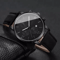 Mens Roman Dial Quartz Watch Leather Band Business Style 3