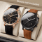 Mens Roman Dial Quartz Watch Leather Band Business Style 7