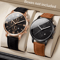 Mens Roman Dial Quartz Watch Leather Band Business Style 7