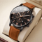 Mens Roman Dial Quartz Watch Leather Band Business Style 10