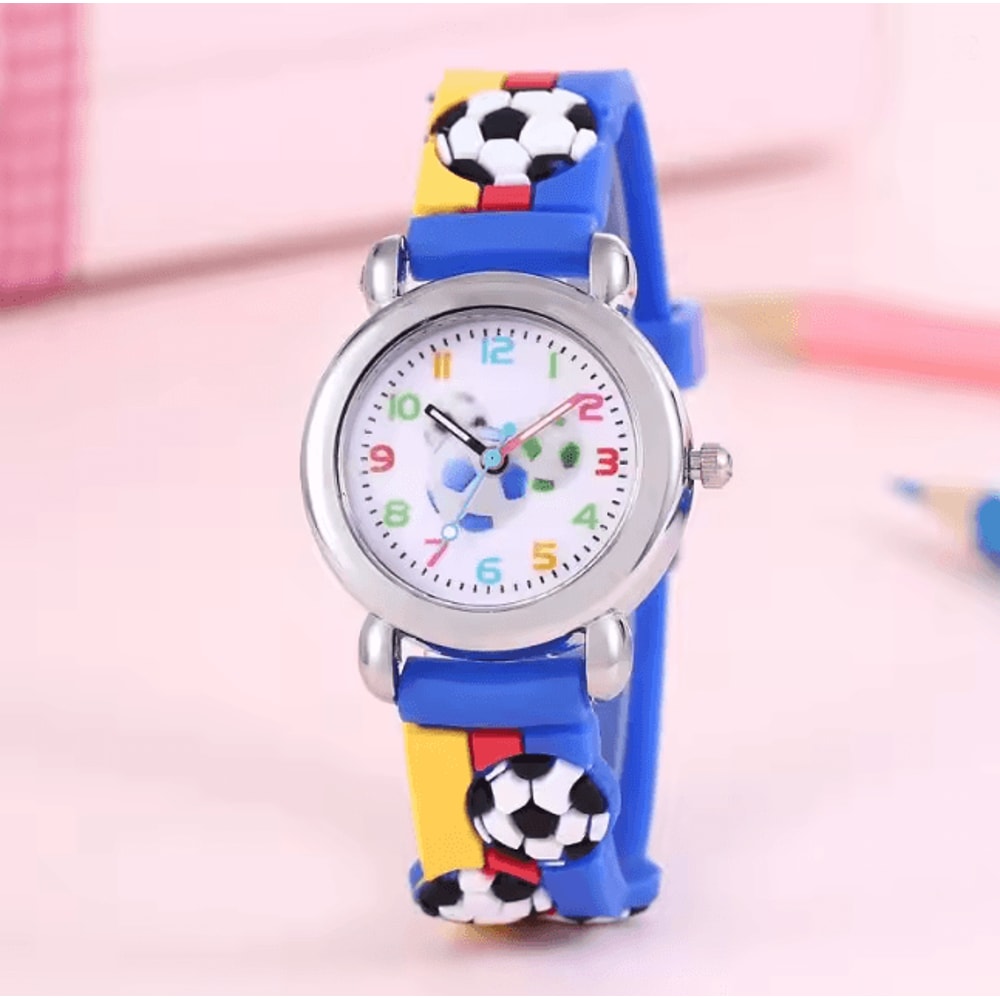 Kids Football Cartoon Quartz Watch Fun Learning Style 5