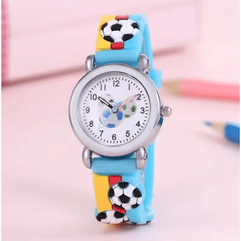 Kids Football Cartoon Quartz Watch Fun Learning Style 7