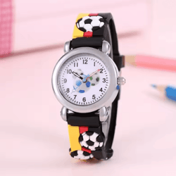 kids football cartoon quartz watch fun learning style