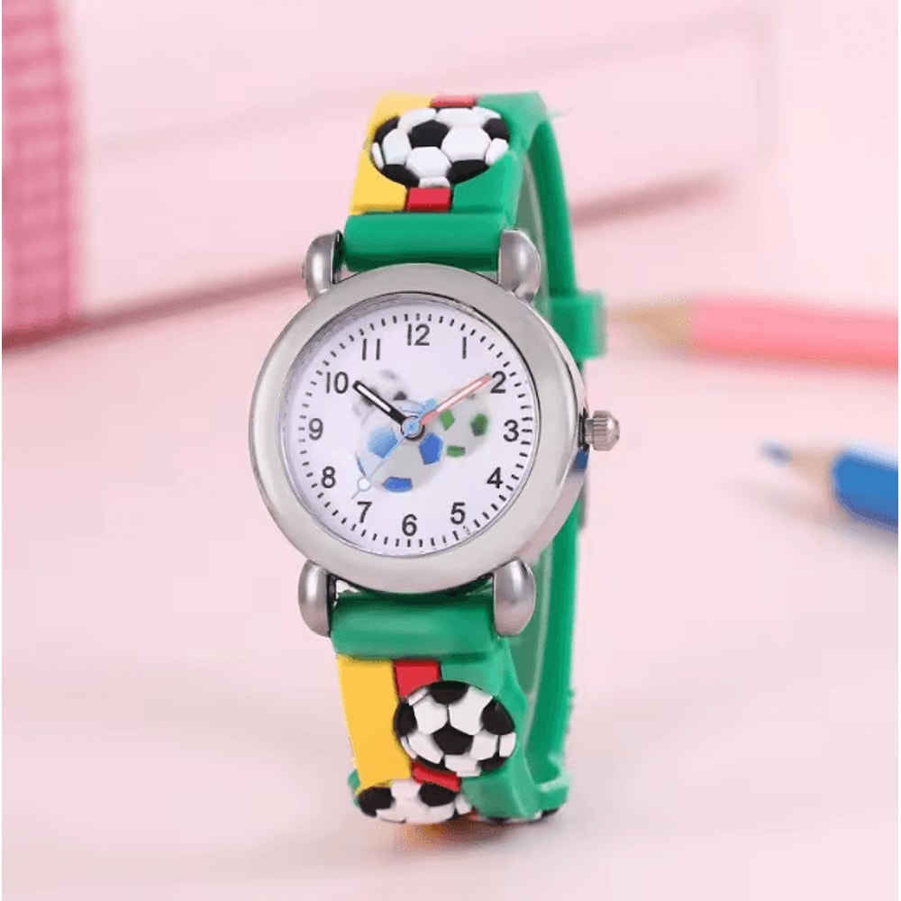 Kids Football Cartoon Quartz Watch Fun Learning Style 2