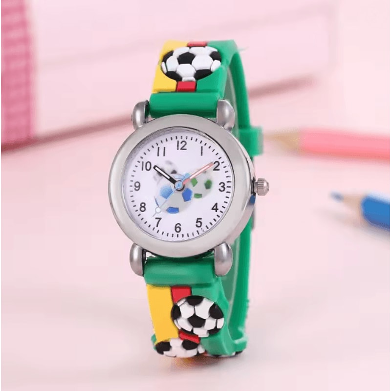 Kids Football Cartoon Quartz Watch Fun Learning Style 2