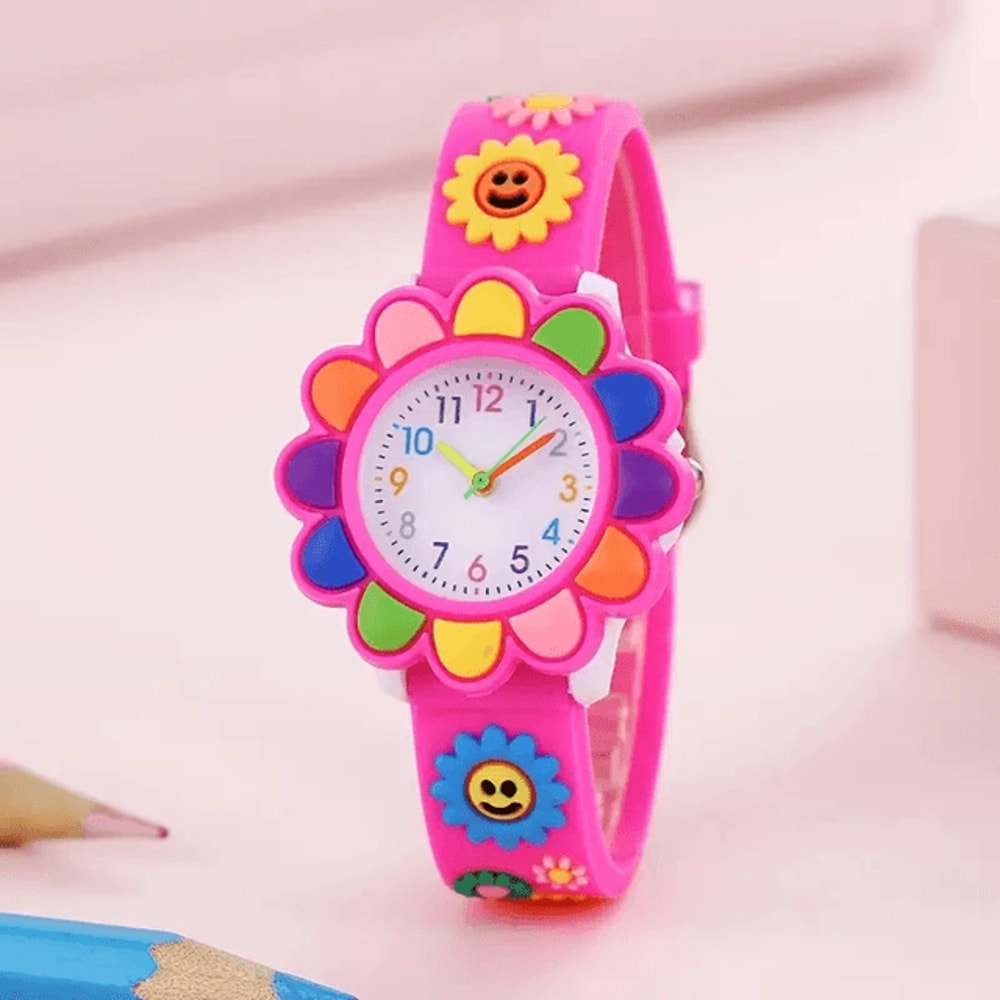 Kids Cartoon Silicone Quartz Watch 3D Strap Learning Style 3