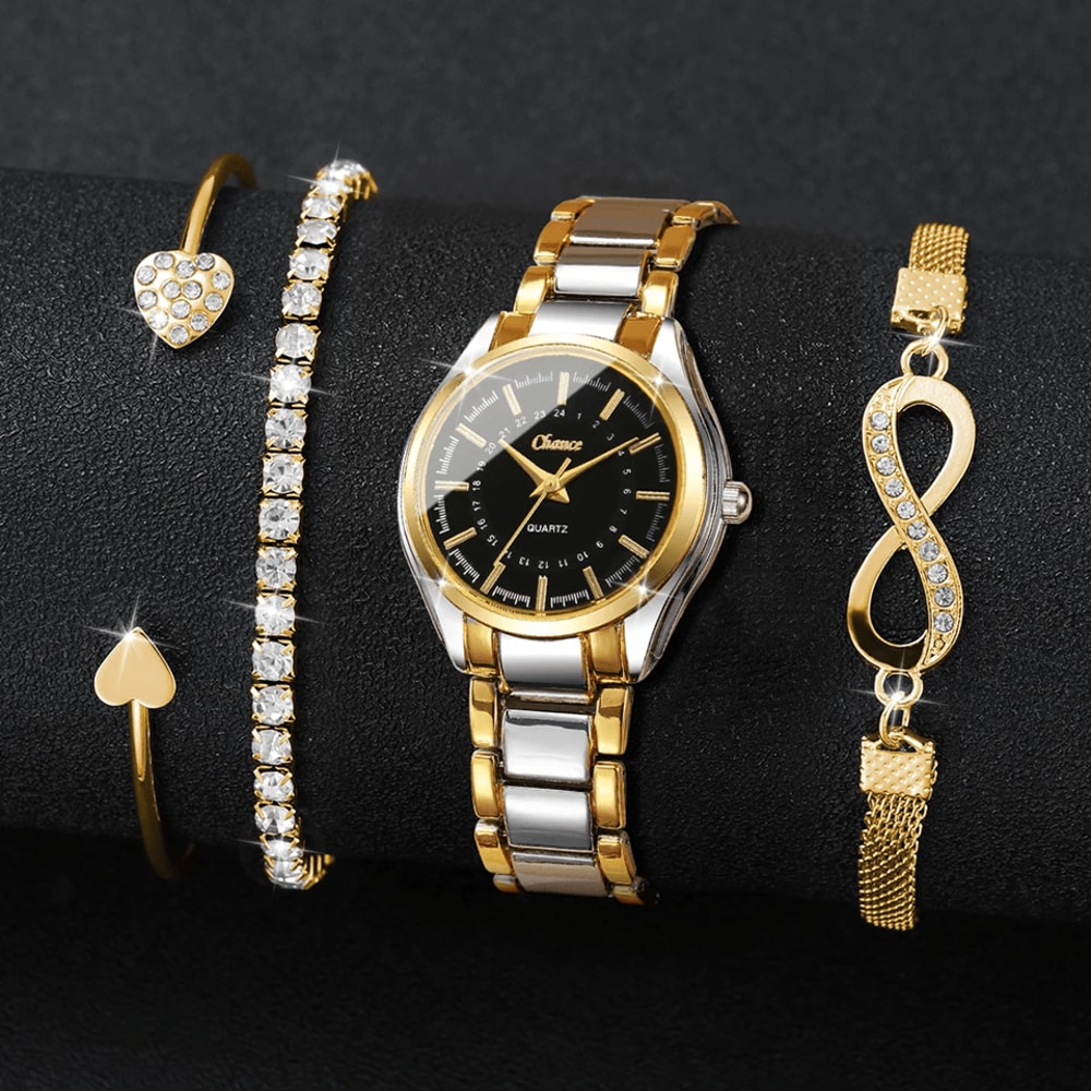 Luxury Small Dial Womens Quartz Watch And Bracelet Set 1