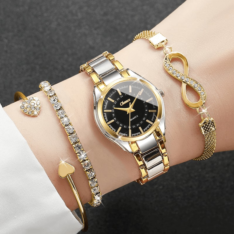 Luxury Small Dial Womens Quartz Watch And Bracelet Set 3