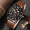 Mens Retro Quartz Watch And Bracelet Set Big Dial Leather Style 2