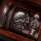 Mens Retro Quartz Watch And Bracelet Set Big Dial Leather Style 5