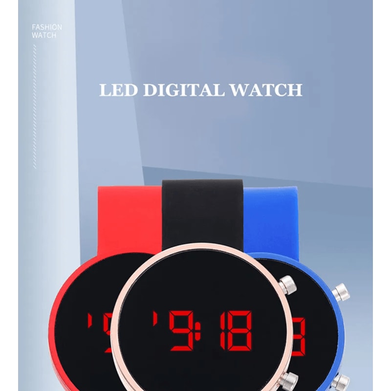 Simple Digital LED Watch Silicone Strap Casual Sport Style 0