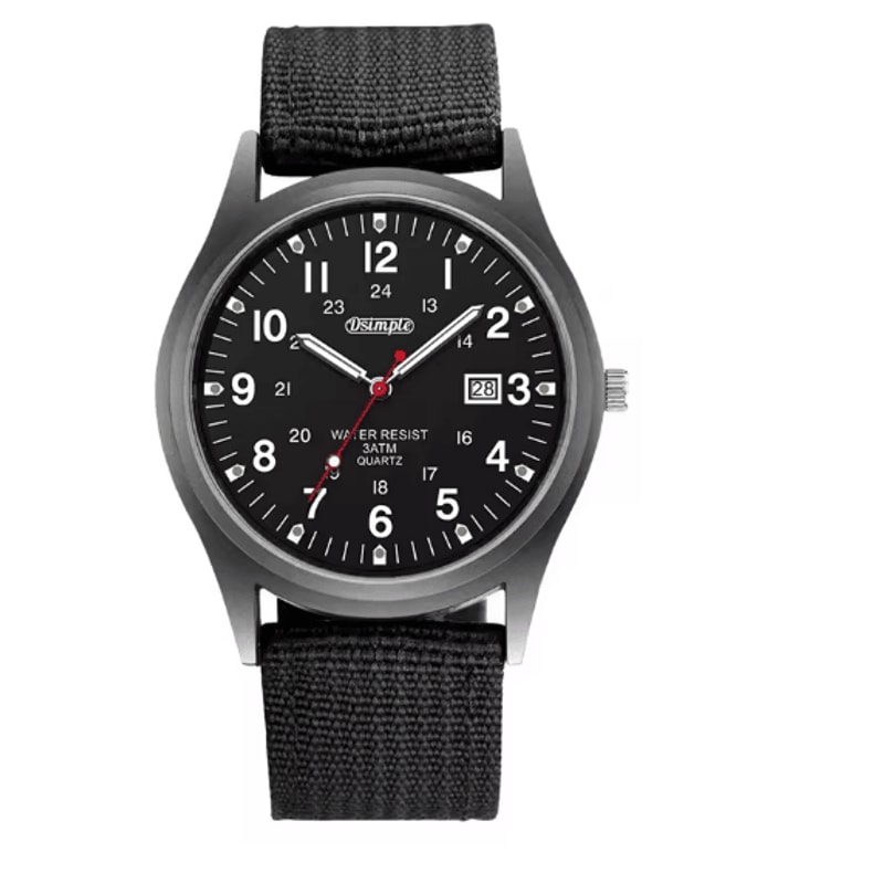 Mens Military Quartz Watch Luminous Nylon Strap Calendar Style 4