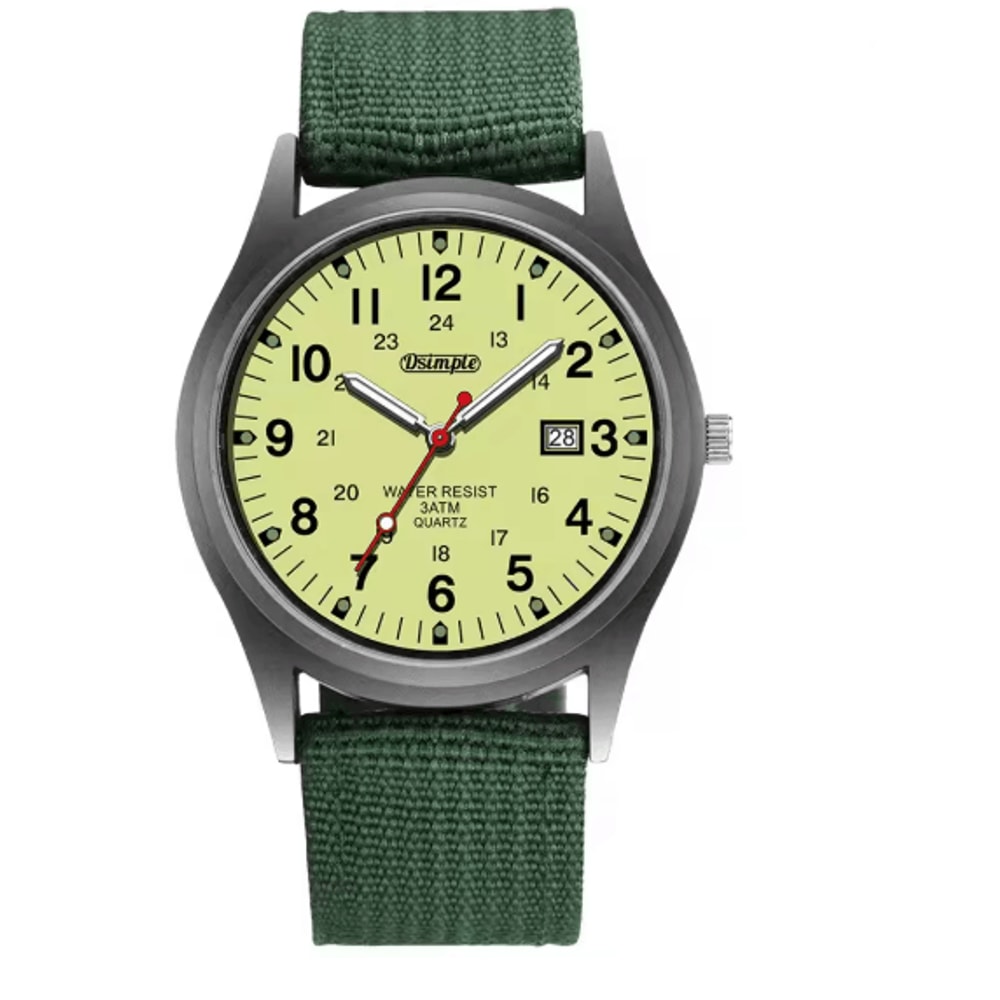Mens Military Quartz Watch Luminous Nylon Strap Calendar Style 5