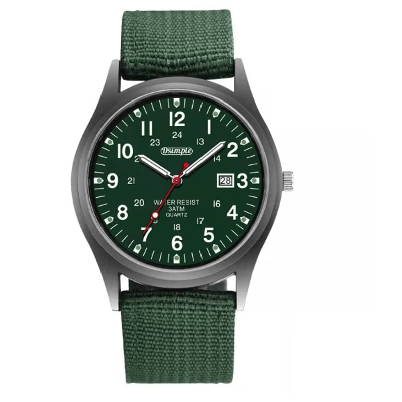 Mens Military Quartz Watch Luminous Nylon Strap Calendar Style 6