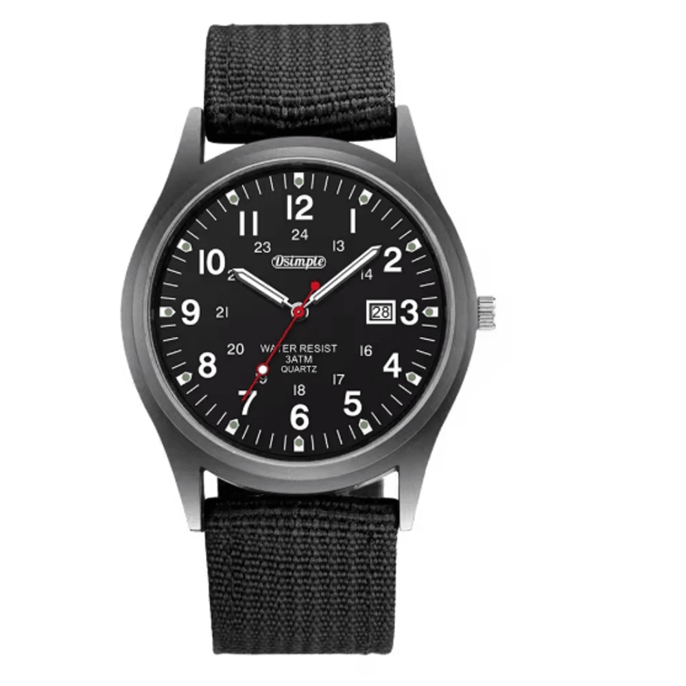 Mens Military Quartz Watch Luminous Nylon Strap Calendar Style 7