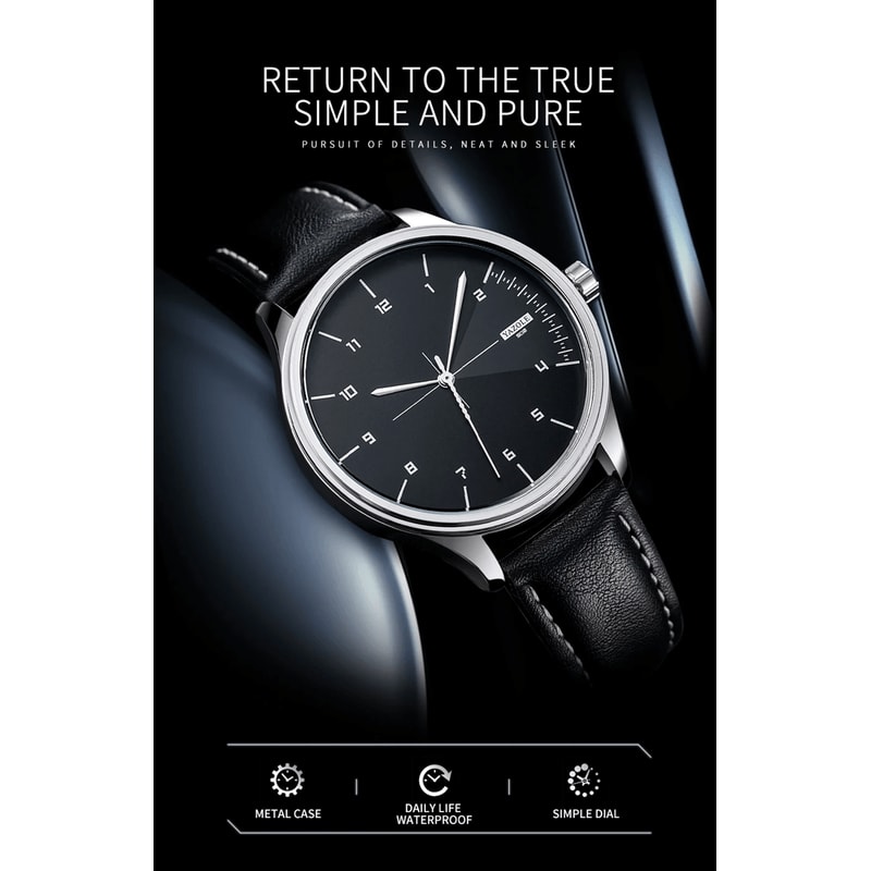 YAZOLE Mens Leather Quartz Watch Casual Sport Style 0