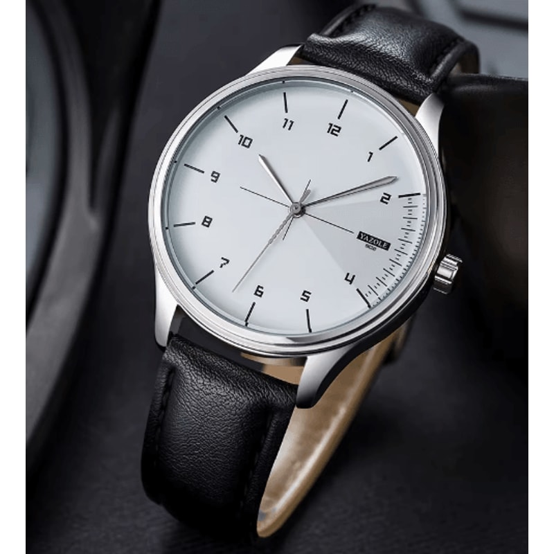 YAZOLE Mens Leather Quartz Watch Casual Sport Style 3