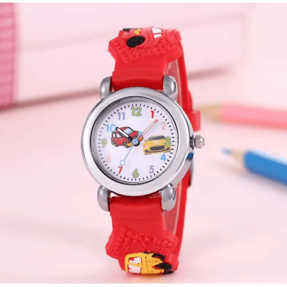 Kids Cartoon Car Quartz Watch Colorful Learning Style 1