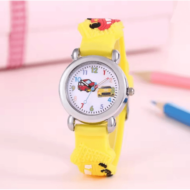 Kids Cartoon Car Quartz Watch Colorful Learning Style 5