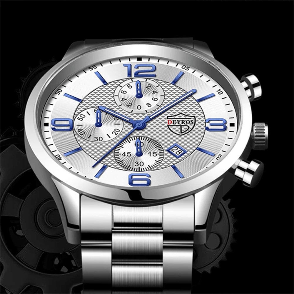 Luxury Mens Business Quartz Watch Luminous Calendar Style 1