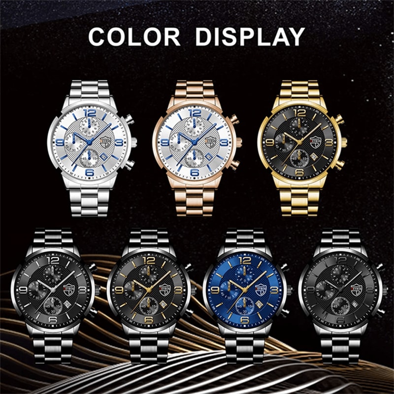 Luxury Mens Business Quartz Watch Luminous Calendar Style 2
