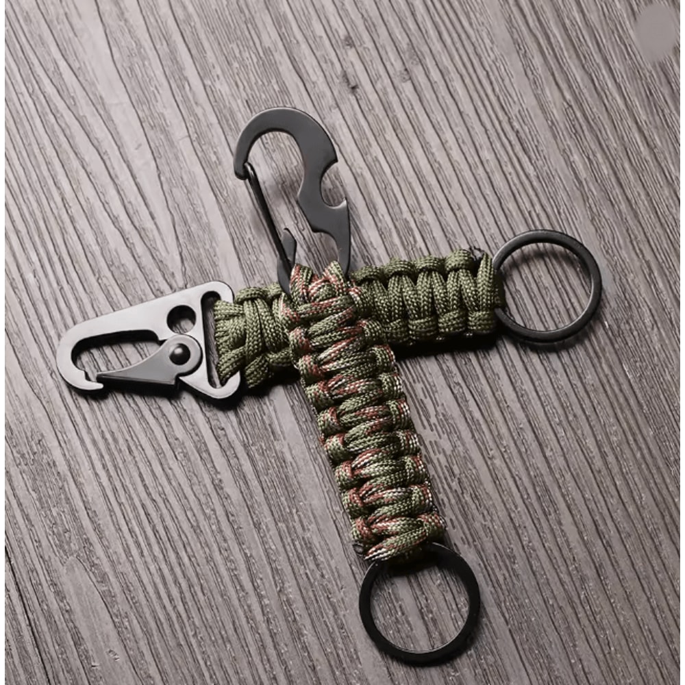 Outdoor Keychain Ring Camping Carabiner Military Paracord Cord Rope Camping Survival Kit Emergency 1