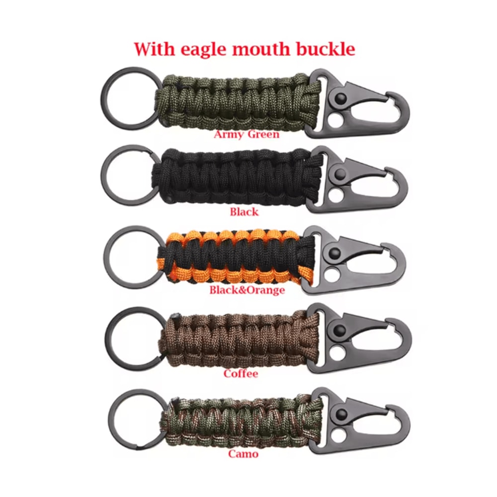 Outdoor Keychain Ring Camping Carabiner Military Paracord Cord Rope Camping Survival Kit Emergency 2
