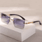 Rimless Rectangle Sunglasses Lightweight Small Frame Sun Glasses 2