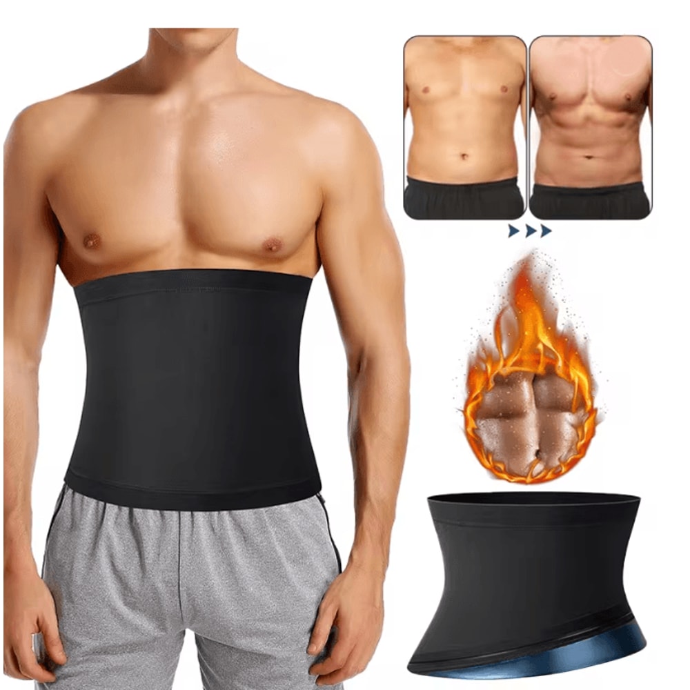 Mens Sauna Waist Trainer Sweat Belt Abdomen Shaper 0